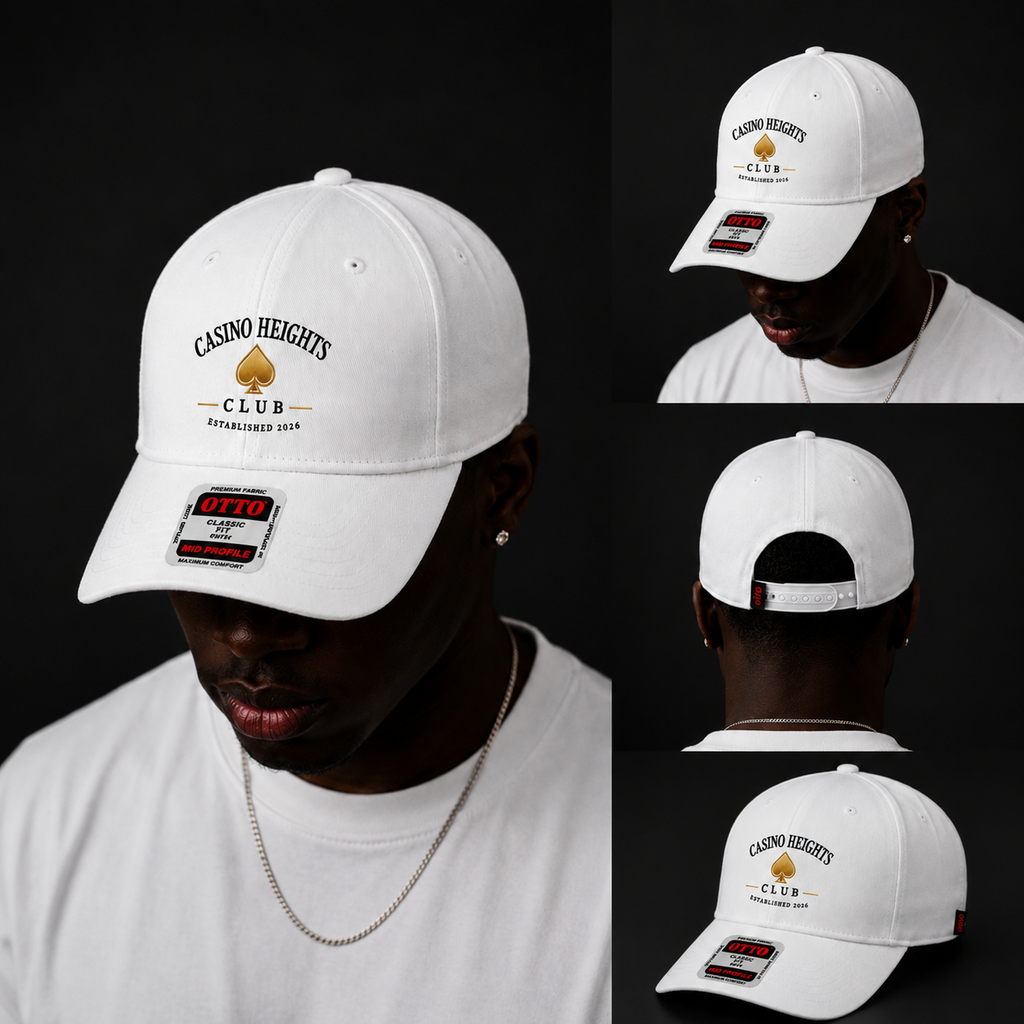 Casino Heights Club White Snapback Hat
