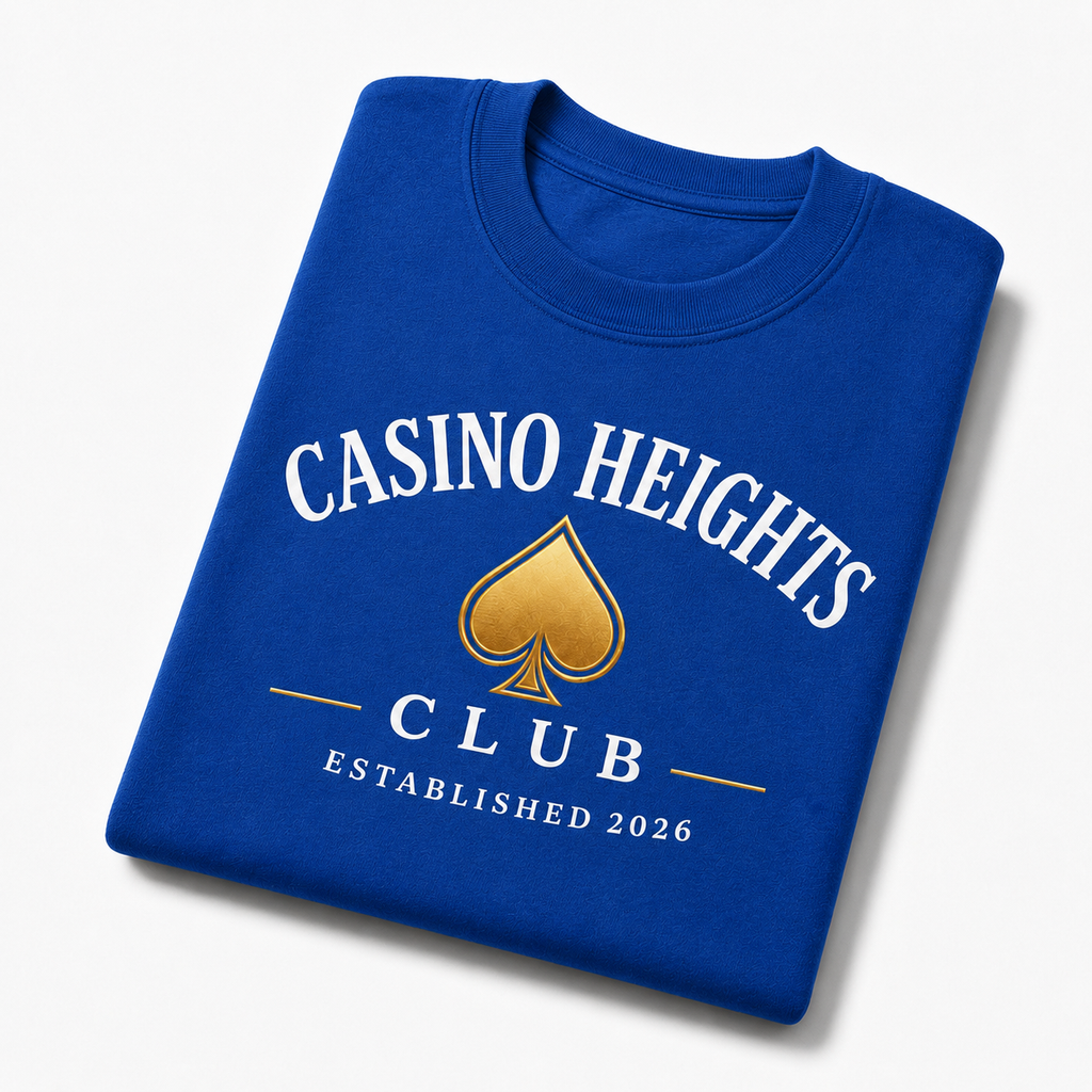 Casino Heights Club Royal Blue Gold Spade Graphic Tee