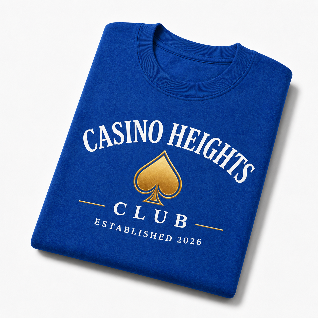 Casino Heights Club Royal Blue Gold Spade Graphic Tee