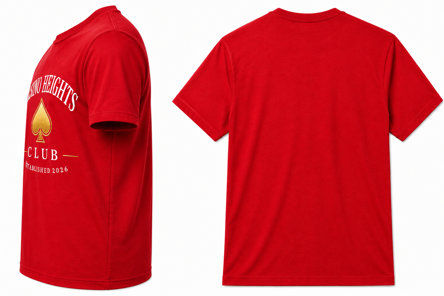 Casino Heights Club Red Gold Spade Graphic T-Shirt